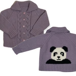 Handmade knitted panda bear sweater / Very Cute!